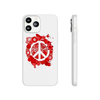 Red Peace Sign 70S Hippie Happiness Flowers Phonecase iPhone | Mazezy