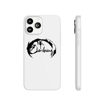 Rock Climbing Lettering With Climber And Female Climber Climbing Bouldering Phonecase iPhone | Mazezy