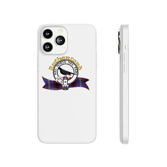 Scottish Rutherford Clan Tartan Crest Swallow Sable Proper Phonecase iPhone | Mazezy