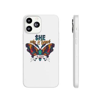 She Who Is Brave Is Free Funny Vintage Butterfly Color Phonecase iPhone | Mazezy