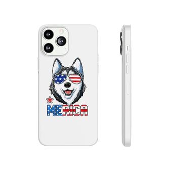 Siberian Husky 4Th Of July Gifts Merica Men American Flag Phonecase iPhone | Mazezy