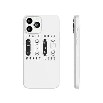 Skate More Worry Less Skateboard Lineup Sketch Phonecase iPhone | Mazezy