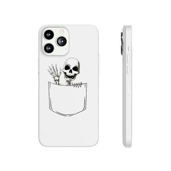Skeleton Pocket Skeleton Peeking Out Pocket Halloween Phonecase iPhone | Mazezy