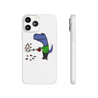 Smileteesall Funnyrex Dinosaur Using Leaf Blower Cartoon Phonecase iPhone | Mazezy