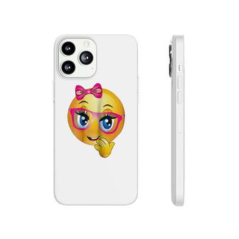 Smiling Giirl Bling Face Glasses Emojis Phonecase iPhone | Mazezy