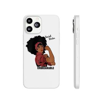 Social Worker Typography Awareness Gift Black Women Raglan Baseball Tee Phonecase iPhone | Mazezy