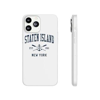 Staten Island Ny Vintage Navy Crossed Oars & Boat Anchor Phonecase iPhone | Mazezy UK