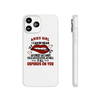 Sweet As Candy Cold As Ice Aries Girl Lip Birthday Gift Phonecase iPhone - Seseable