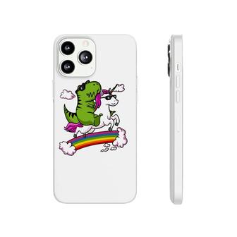 T-Rex Dinosaur Riding Unicorn Funny Rainbow Phonecase iPhone | Mazezy