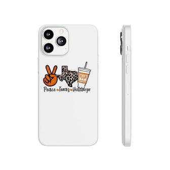 Texas Peace Whataburger Cup Leopard Map Sign Hand Phonecase iPhone | Mazezy