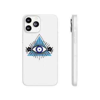 Triangle Blue Evil Eye V-Neck Phonecase iPhone | Mazezy