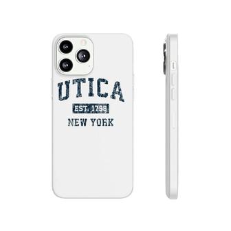 Utica New York Ny Vintage Sports Design Navy Print Phonecase iPhone | Mazezy