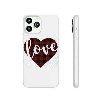 Valentines Day Buffalo Plaid Love Heart Graphic Letter Phonecase iPhone | Mazezy