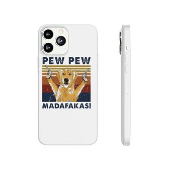 Vintage Golden Retriever Dog Pew Pew Madafakas Dogs Lovers Phonecase iPhone | Mazezy