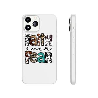 Western Cowhide Leopard Jesus Christian Faith Over Fear Phonecase iPhone | Mazezy