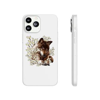 Wolf Flower Brown Phonecase iPhone | Mazezy