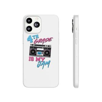 Womens 4Th Grade Is My Jam - Vintage 80S Boombox Teacher Student V-Neck Phonecase iPhone | Mazezy