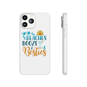 Womens Beaches Booze & Besties Funny Beach Lover Summer Vacation Phonecase iPhone | Mazezy
