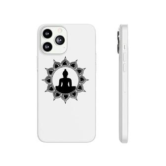 Womens Buddha Lotus Meditation Anahata Heart Chakra Om Yoga Symbol V-Neck Phonecase iPhone | Mazezy