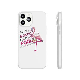 Womens Bye Bye School Hello Pool Flamingo V-Neck Phonecase iPhone | Mazezy