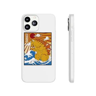 Womens Catzilla Vintage Funny Cute Cat Art Japanese Sunset Phonecase iPhone | Mazezy