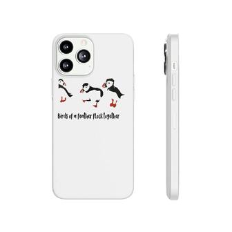 Womens Cute Birds Of A Feather Flock Together Playful Puffins Phonecase iPhone | Mazezy