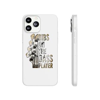 Womens Dibs On The Bass Player Guitar Musician V-Neck Phonecase iPhone | Mazezy