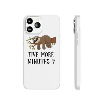 Womens Funny Sloth Five More Minutes Sleep Bed Pajama Nightgown V-Neck Phonecase iPhone | Mazezy