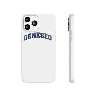 Womens Geneseo New York Varsity Style Vintage Grey V-Neck Phonecase iPhone | Mazezy