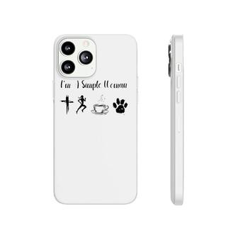Womens I'm A Simple Woman Loves Jesus Running Coffee Dog Cat Tee Phonecase iPhone | Mazezy