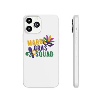 Womens Mardi Gras Squad Matching Group Spring Break Fat Tuesday V-Neck Phonecase iPhone | Mazezy