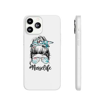 Womens Nurse Messy Bun Nursing Life Rn Lpn Cna Phonecase iPhone | Mazezy