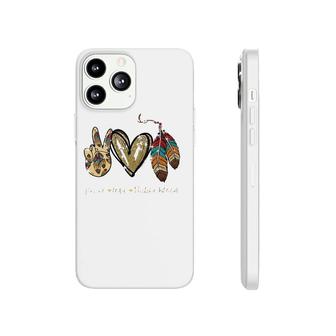 Womens Peace Love Native Blood Native American V-Neck Phonecase iPhone | Mazezy