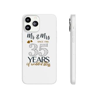 Womens Romantic Mr & Mrs Since 1986 35Th Wedding Anniversary V-Neck Phonecase iPhone | Mazezy