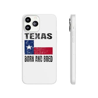Womens Texas Born And Bred - Vintage Texas Flag V-Neck Phonecase iPhone | Mazezy