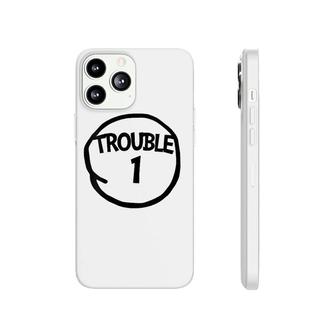 Womens Trouble 1 Funny Trouble One Matching Group Trouble 1 V-Neck Phonecase iPhone | Mazezy