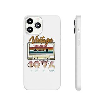 Womens Vintage 1976 46Th Birthday Cassette Tape For Men Women B-Day V-Neck Phonecase iPhone | Mazezy