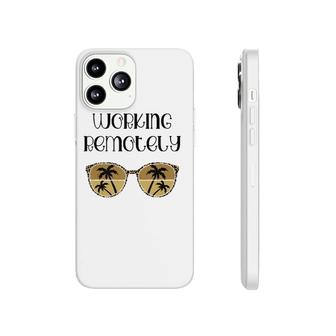 Working Remotely Work From Home Office Leopard Palm Tree Phonecase iPhone | Mazezy