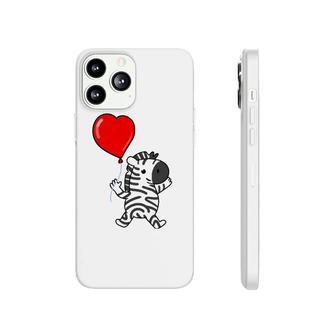 Zebra With Heart Balloon Valentines Day Zebra Phonecase iPhone | Mazezy