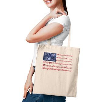 4Th Of July National Anthem Music Note Usa Flag Men Tote Bag | Mazezy