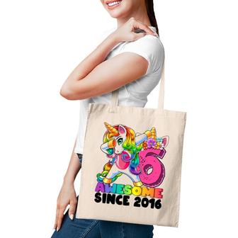 6 Awesome Since 2016 Dabbing Unicorn 6Th Birthday Girls Tote Bag | Mazezy