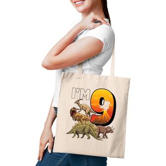 9 Year Old Dinosaurs Birthday 9Th Party Paleontologist Boys Tote Bag | Mazezy