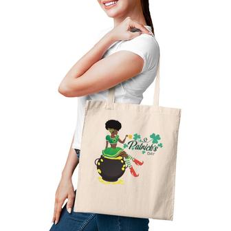 African American Female Leprechaun Beer Tote Bag | Mazezy
