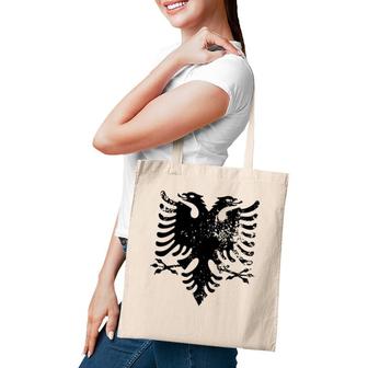 Albanian Gift Idea Distressed Eagle Albania Flag Tote Bag | Mazezy
