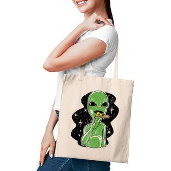 Alien Eating Pizza Funny Galaxy Space Et Snack Foodies Gift Tote Bag | Mazezy