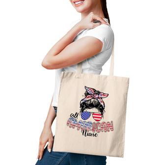 All American Nurse Us Flag American Independence Day Tote Bag | Mazezy