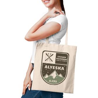 Alyeska Chugach Mountains Alaska Vintage Tote Bag | Mazezy