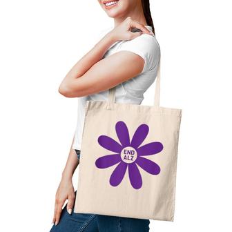 Alzheimer's Awareness Products Purple Flower Endalz End Alz Tote Bag | Mazezy