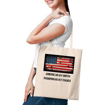 American Flag Fishing Vintage Grunge Style Tote Bag | Mazezy