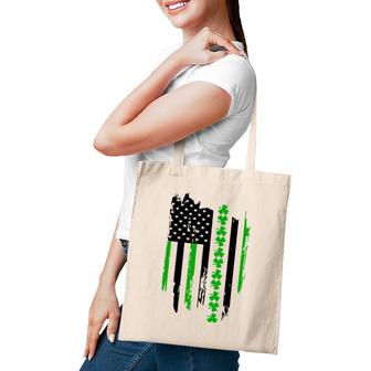 American Flag Shamrock Lucky Clover Irish St Patrick's Day Tote Bag | Mazezy